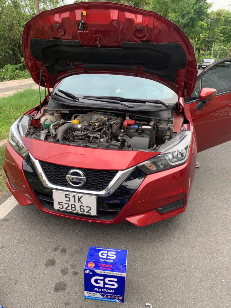 ẮC QUY GS 75D23L CHO NISSAN ALMERA